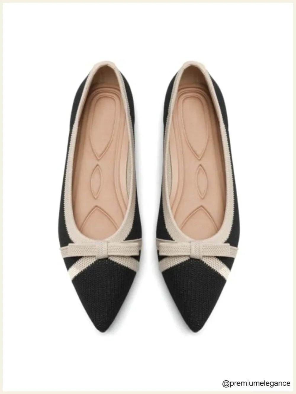 Pointed Toe Knit Ballet Flats with Arch Support Slip On Dressy Comfort Shoes